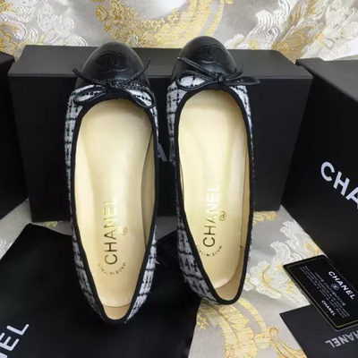 CHANEL Shallow mouth flat shoes Women--035